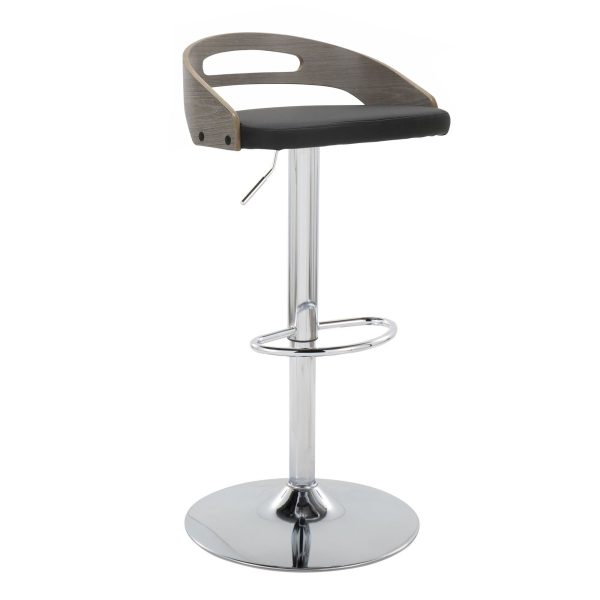 Cassis Mid Century Modern Black Faux Leather Swivel Barstools Set of 2 4