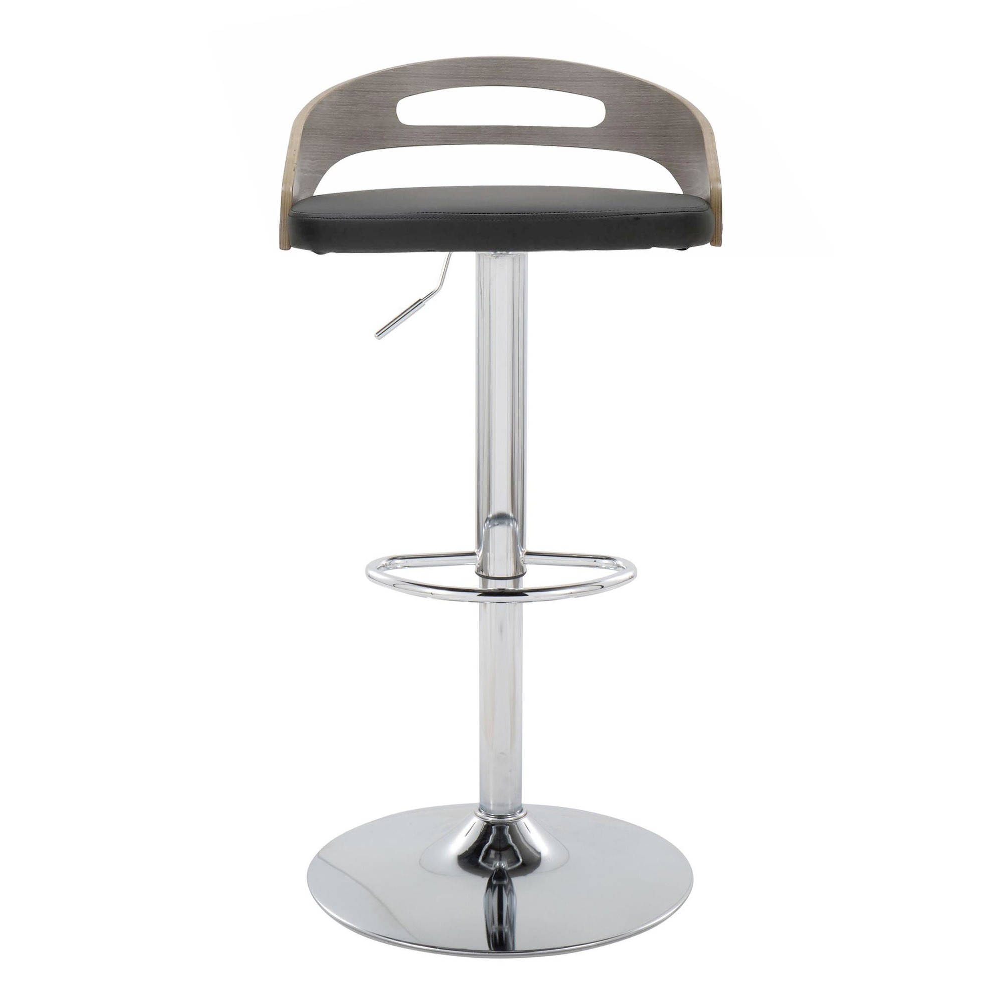 Cassis Mid-Century Modern Black Faux Leather Swivel Barstools (Set of 2) 9 Cassis Mid-Century Modern Black Faux Leather Swivel Barstools (Set of 2) - Image 9