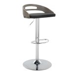 Cassis Mid-Century Modern Chrome Walnut Grey Barstool 6 Cassis Mid-Century Modern Chrome Walnut Grey Barstool