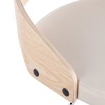 Cassis Mid-Century Modern Cream Faux Leather Swivel Barstool 27 Cassis Mid-Century Modern Cream Faux Leather Swivel Barstool