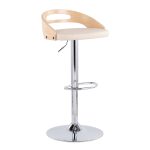 Cassis Mid-Century Modern Cream Faux Leather Swivel Barstool 20 Cassis Mid-Century Modern Cream Faux Leather Swivel Barstool