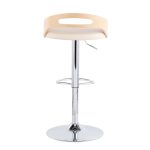 Cassis Mid-Century Modern Cream Faux Leather Swivel Barstool 23 Cassis Mid-Century Modern Cream Faux Leather Swivel Barstool