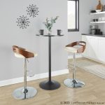 Cassis Walnut Cream Faux Leather Mid-Century Modern Adjustable Barstool 21 Cassis Walnut Cream Faux Leather Mid-Century Modern Adjustable Barstool