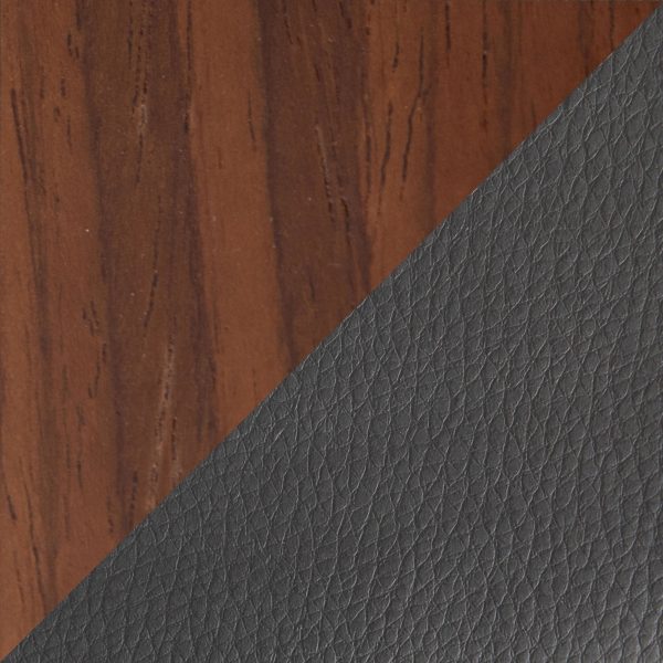 Cassis Walnut Grey Faux Leather Mid Century Barstool 13