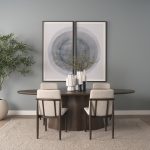 Cavett Cream Boucle Upholstered Seat W/Dark Brown Wood Frame Dining Chair