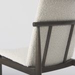 Cavett Cream Boucle Upholstered Seat W/Dark Brown Wood Frame Dining Chair