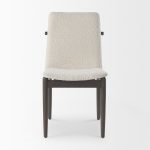 Cavett Cream Boucle Upholstered Seat W/Dark Brown Wood Frame Dining Chair