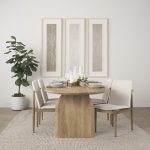 Cavett Cream Boucle Upholstered Seat W/Light Brown Wood Frame Dining Chair
