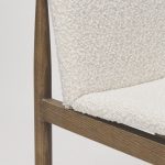 Cavett Cream Boucle Upholstered Seat W/Light Brown Wood Frame Dining Chair