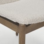 Cavett Cream Boucle Upholstered Seat W/Light Brown Wood Frame Dining Chair