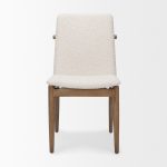 Cavett Cream Boucle Upholstered Seat W/Light Brown Wood Frame Dining Chair