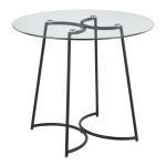 Cece Contemporary Black Steel and Glass Dinette Table 11 Cece Contemporary Black Steel and Glass Dinette Table