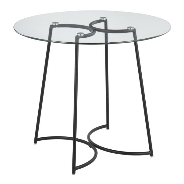 Cece Contemporary Black Steel and Glass Dinette Table 1