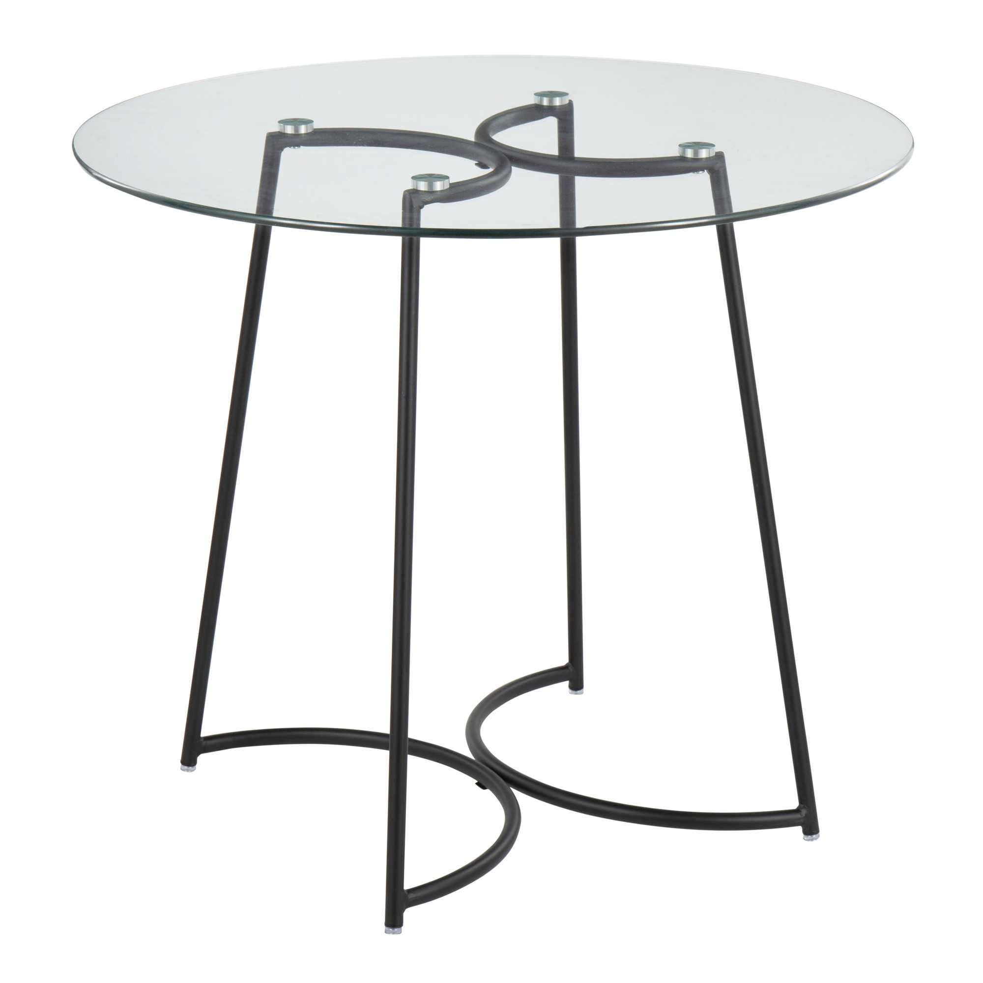 Cece Contemporary Black Steel and Glass Dinette Table 2 Cece Contemporary Black Steel and Glass Dinette Table - Image 2