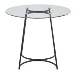 Cece Contemporary Black Steel and Glass Dinette Table 12 Cece Contemporary Black Steel and Glass Dinette Table