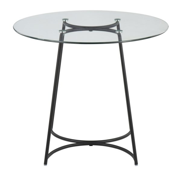 Cece Contemporary Black Steel and Glass Dinette Table 2