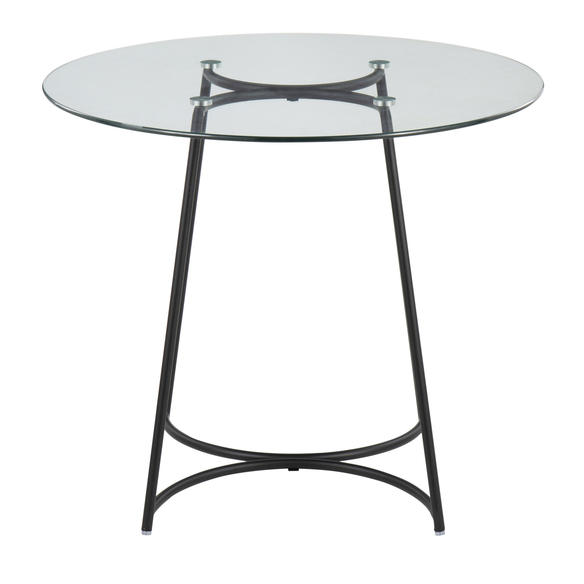 Cece Contemporary Black Steel and Glass Dinette Table 3 Cece Contemporary Black Steel and Glass Dinette Table - Image 3