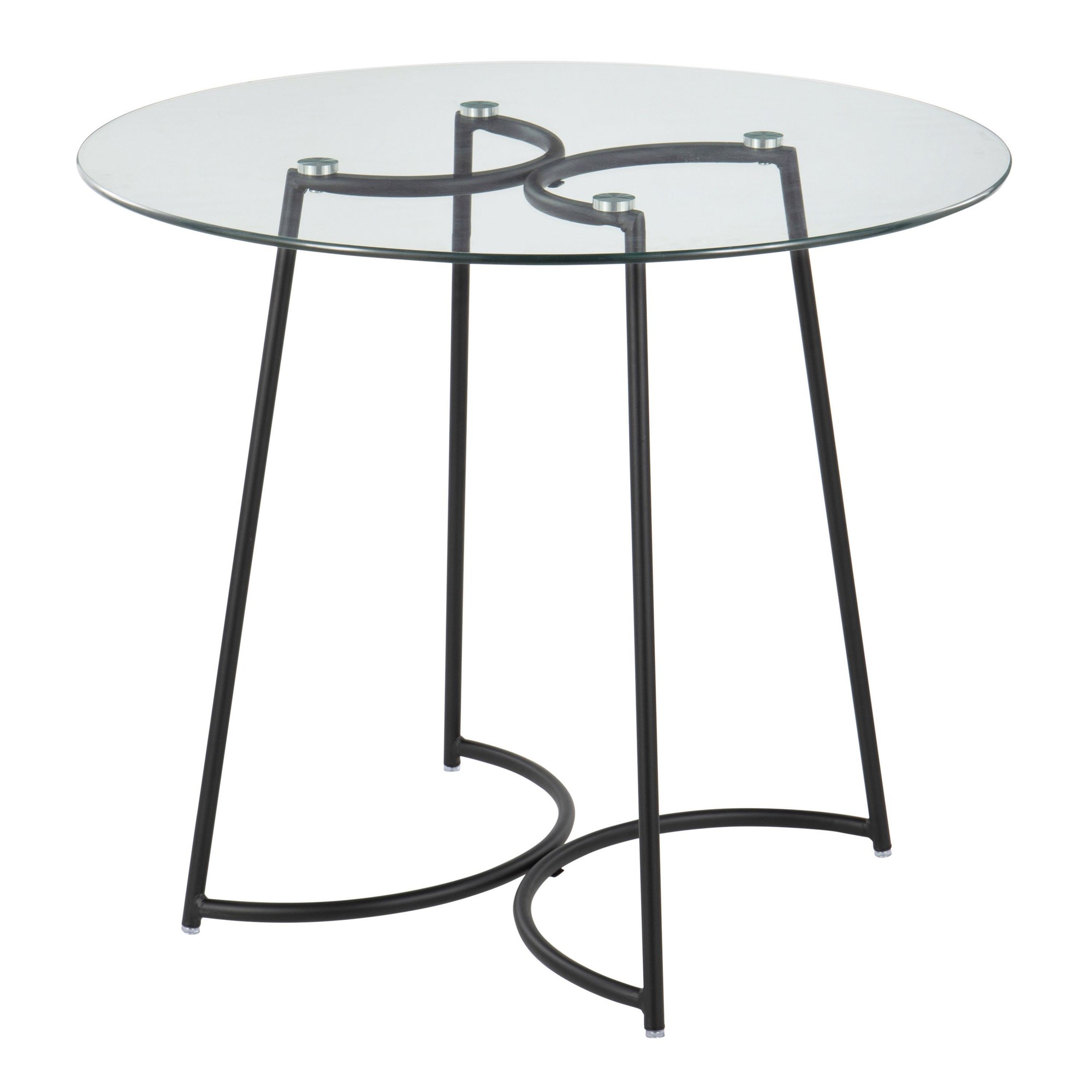 Cece Contemporary Black Steel and Glass Dinette Table 4 Cece Contemporary Black Steel and Glass Dinette Table - Image 4