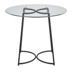 Cece Contemporary Black Steel and Glass Dinette Table 14 Cece Contemporary Black Steel and Glass Dinette Table