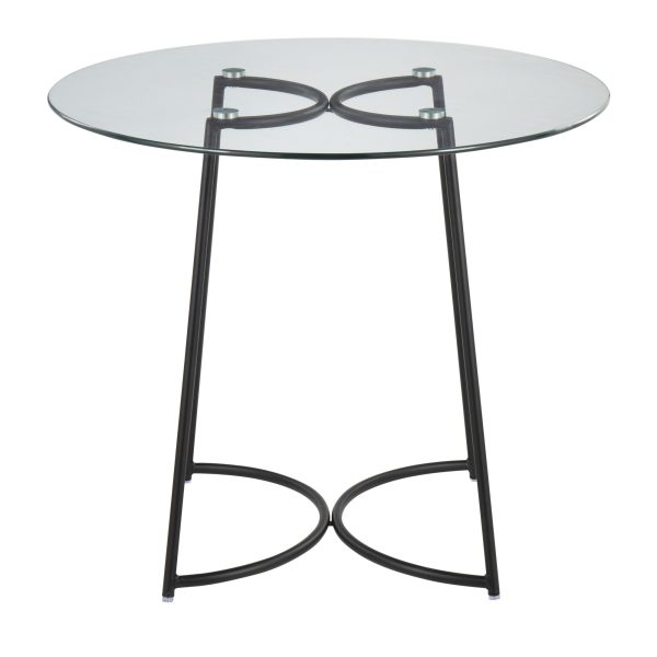 Cece Contemporary Black Steel and Glass Dinette Table 4