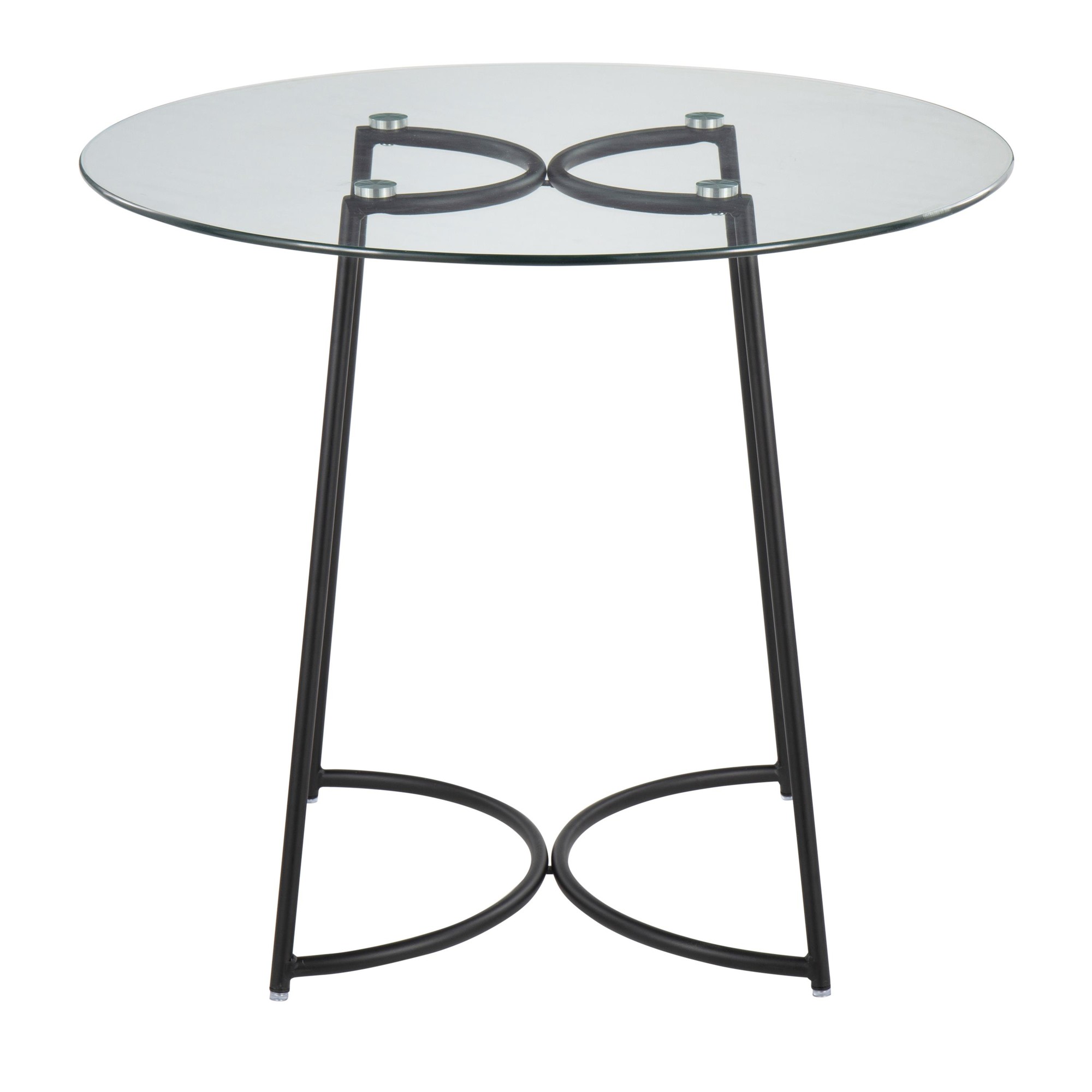 Cece Contemporary Black Steel and Glass Dinette Table 5 Cece Contemporary Black Steel and Glass Dinette Table - Image 5