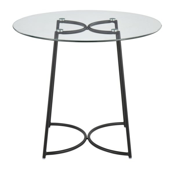 Cece Contemporary Black Steel and Glass Dinette Table 5