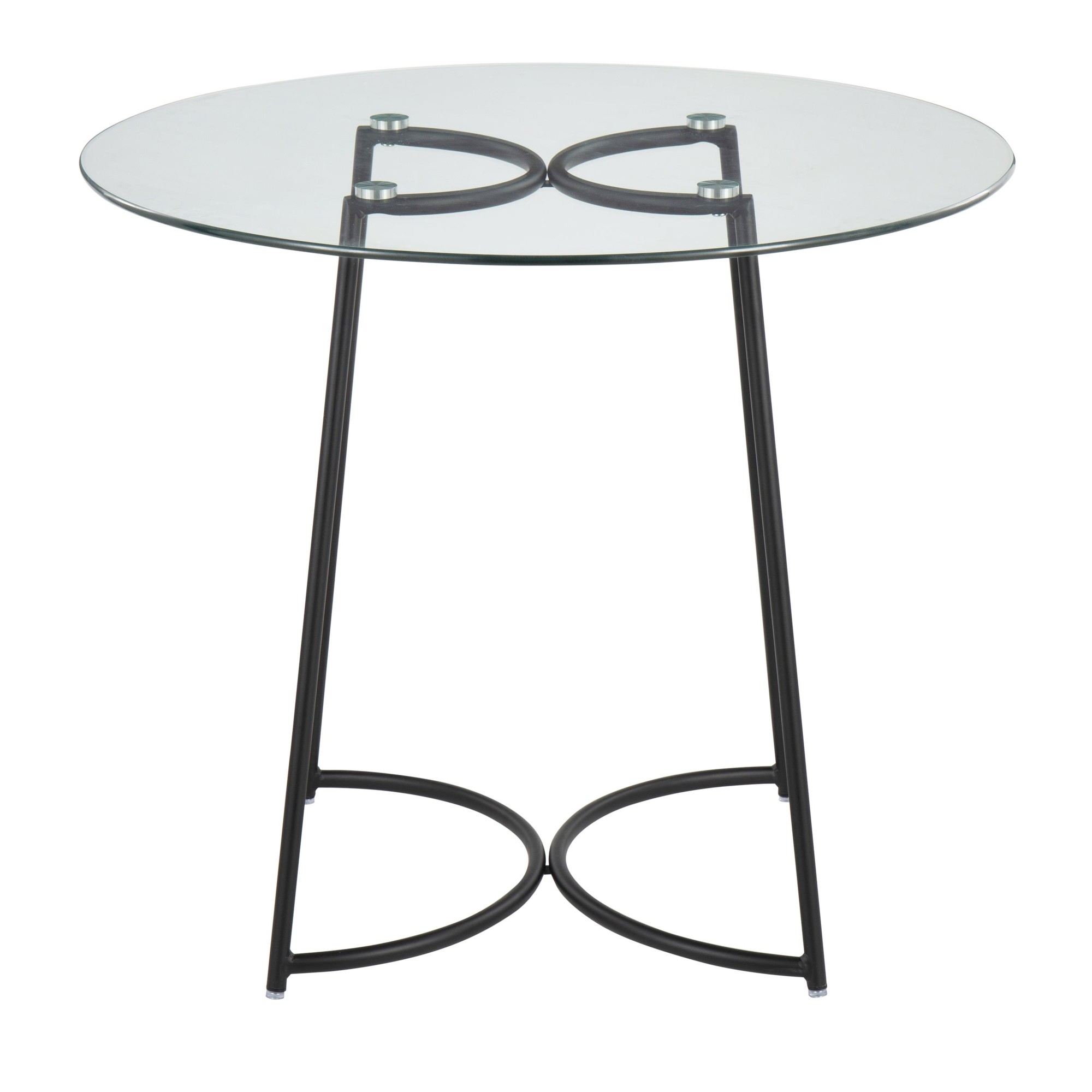 Cece Contemporary Black Steel and Glass Dinette Table 6 Cece Contemporary Black Steel and Glass Dinette Table - Image 6