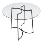 Cece Contemporary Black Steel and Glass Dinette Table 16 Cece Contemporary Black Steel and Glass Dinette Table