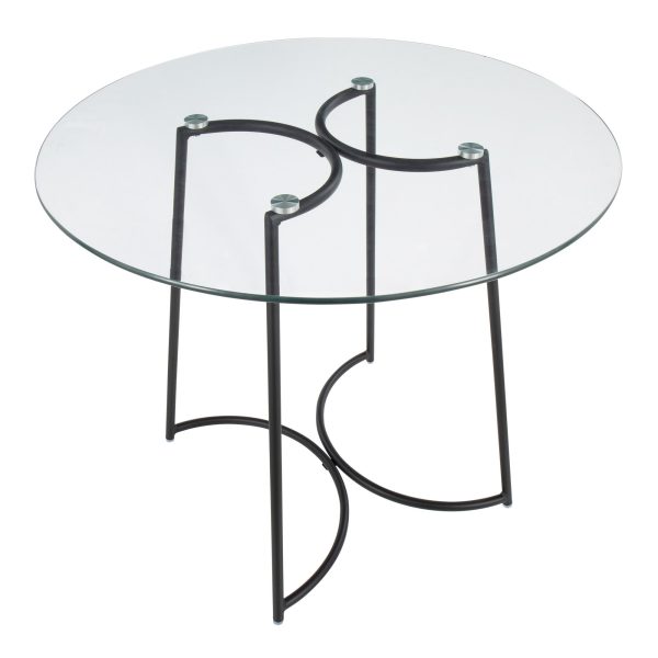 Cece Contemporary Black Steel and Glass Dinette Table 6