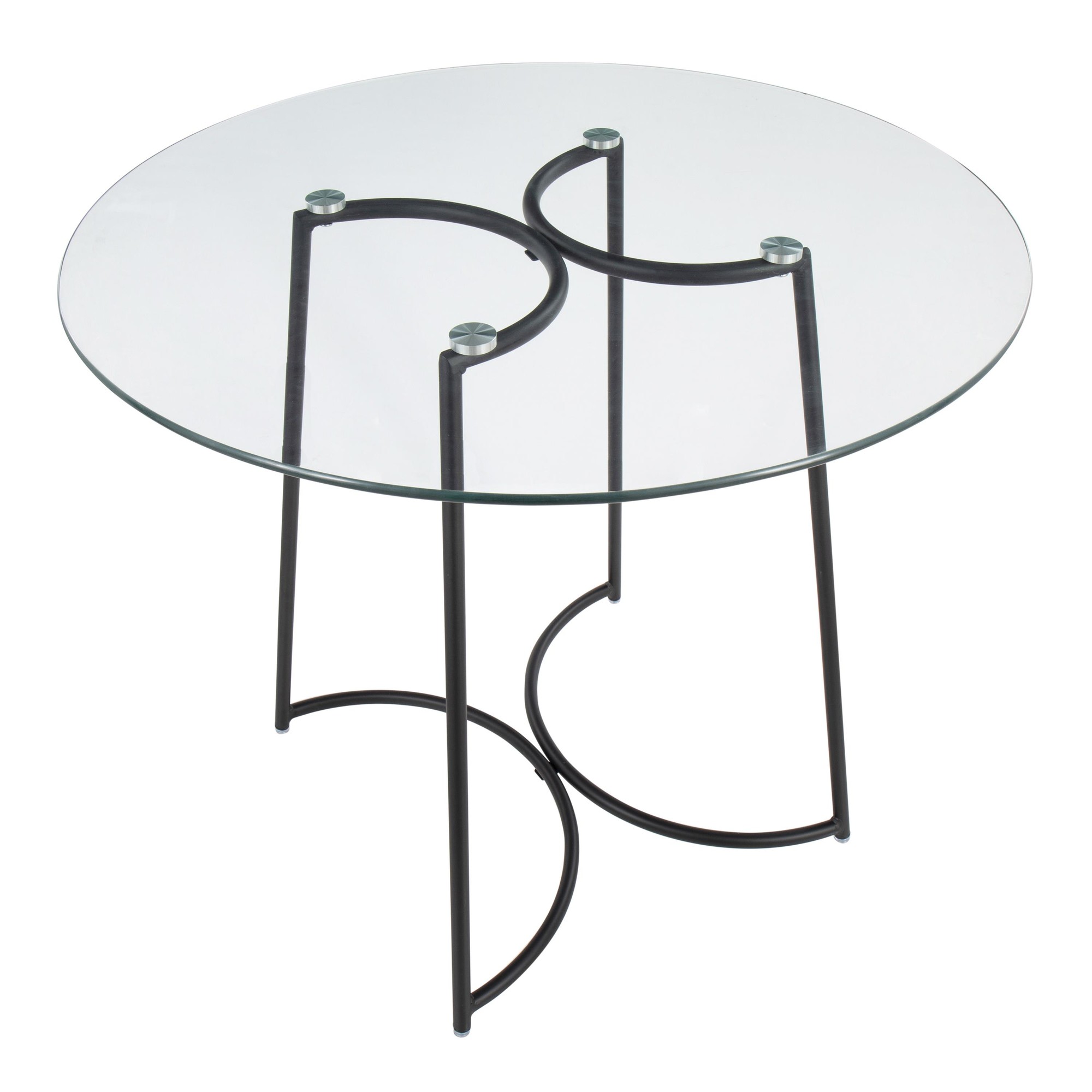 Cece Contemporary Black Steel and Glass Dinette Table 7 Cece Contemporary Black Steel and Glass Dinette Table - Image 7