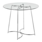 Cece Contemporary Chrome and Glass Round Dinette Table 13 Cece Contemporary Chrome and Glass Round Dinette Table