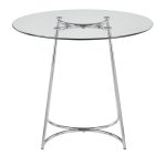 Cece Contemporary Chrome and Glass Round Dinette Table 14 Cece Contemporary Chrome and Glass Round Dinette Table