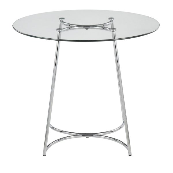 Cece Contemporary Chrome and Glass Round Dinette Table 3