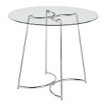 Cece Contemporary Chrome and Glass Round Dinette Table 15 Cece Contemporary Chrome and Glass Round Dinette Table