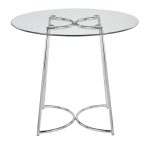 Cece Contemporary Chrome and Glass Round Dinette Table 16 Cece Contemporary Chrome and Glass Round Dinette Table