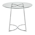 Cece Contemporary Chrome and Glass Round Dinette Table 17 Cece Contemporary Chrome and Glass Round Dinette Table