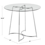 Cece Contemporary Chrome and Glass Round Dinette Table 19 Cece Contemporary Chrome and Glass Round Dinette Table