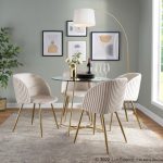 Cece Contemporary Gold Steel and Glass Dinette Table 13 Cece Contemporary Gold Steel and Glass Dinette Table