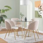 Cece Contemporary Gold Steel and Glass Dinette Table 12 Cece Contemporary Gold Steel and Glass Dinette Table