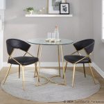 Cece Contemporary Gold Steel and Glass Dinette Table 14 Cece Contemporary Gold Steel and Glass Dinette Table