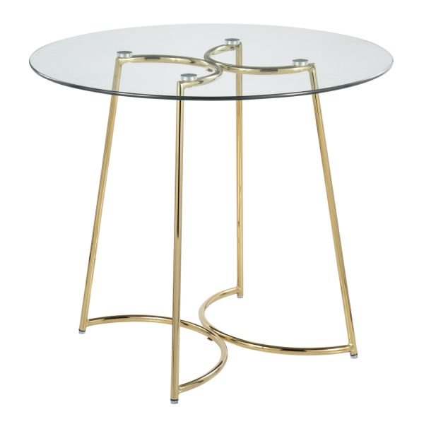 Cece Contemporary Gold Steel and Glass Dinette Table 3