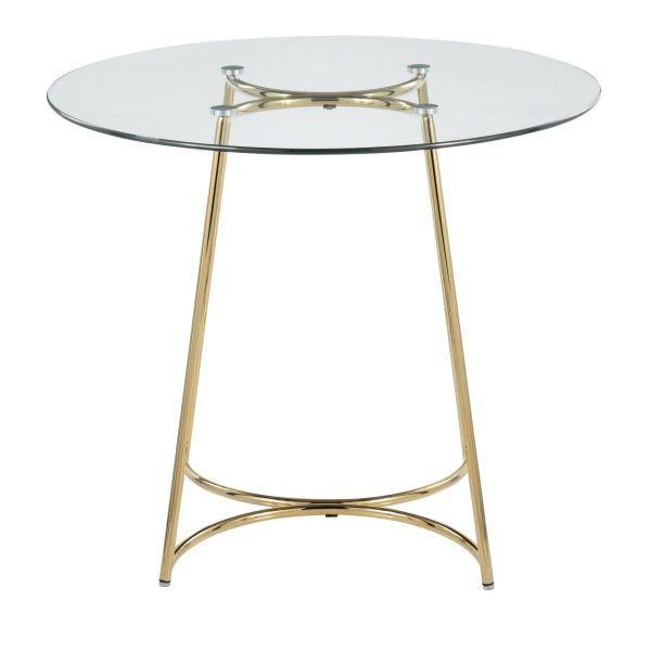 Cece Contemporary Gold Steel and Glass Dinette Table 4