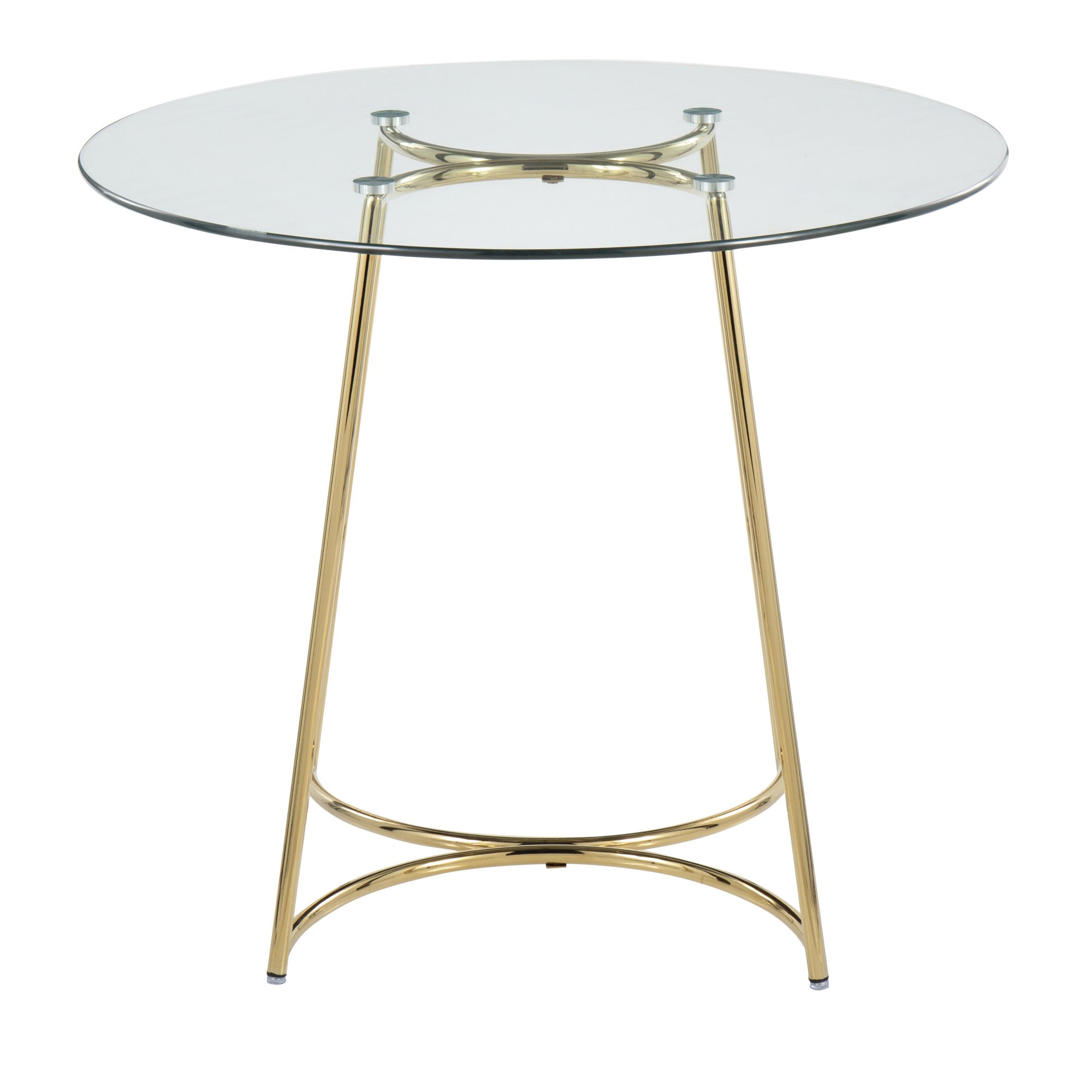 Cece Contemporary Gold Steel and Glass Dinette Table 5 Cece Contemporary Gold Steel and Glass Dinette Table - Image 5