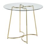 Cece Contemporary Gold Steel and Glass Dinette Table 17 Cece Contemporary Gold Steel and Glass Dinette Table