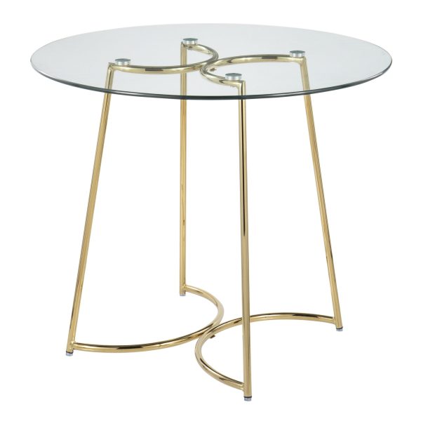 Cece Contemporary Gold Steel and Glass Dinette Table 5