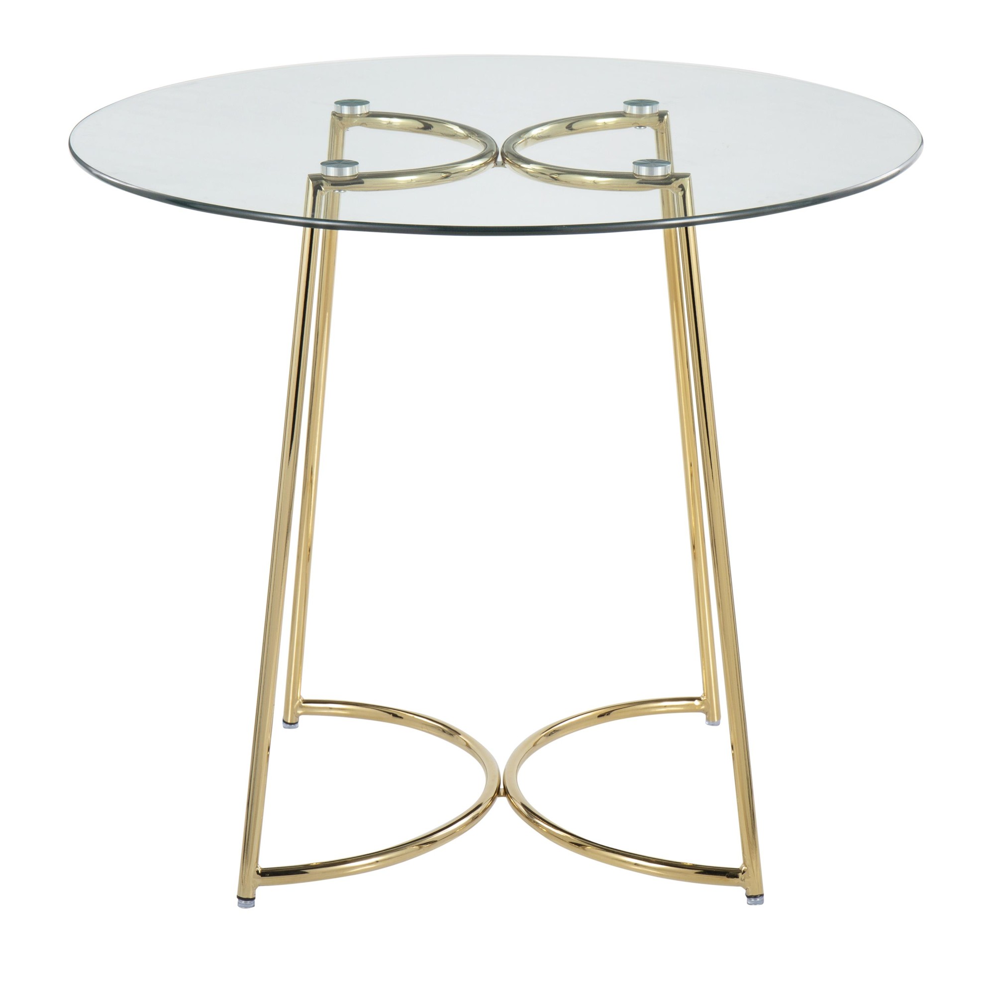 Cece Contemporary Gold Steel and Glass Dinette Table 7 Cece Contemporary Gold Steel and Glass Dinette Table - Image 7