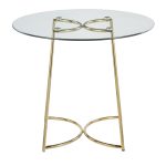 Cece Contemporary Gold Steel and Glass Dinette Table 19 Cece Contemporary Gold Steel and Glass Dinette Table