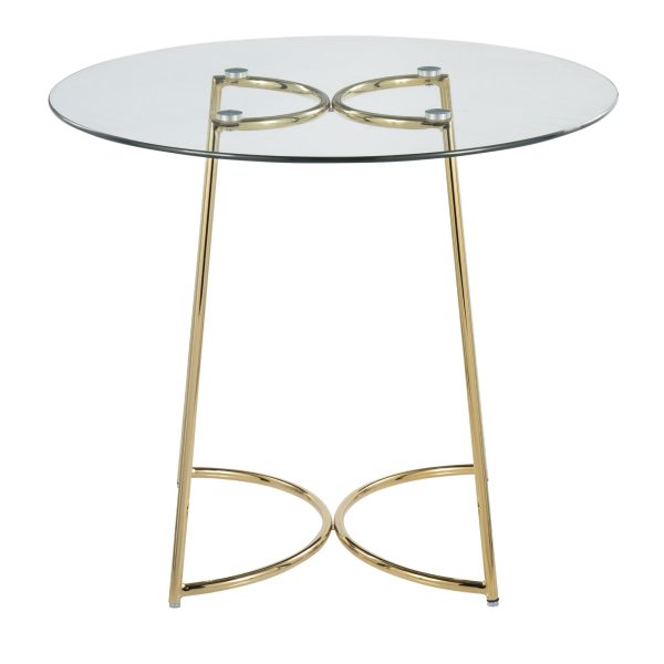 Cece Contemporary Gold Steel and Glass Dinette Table 7