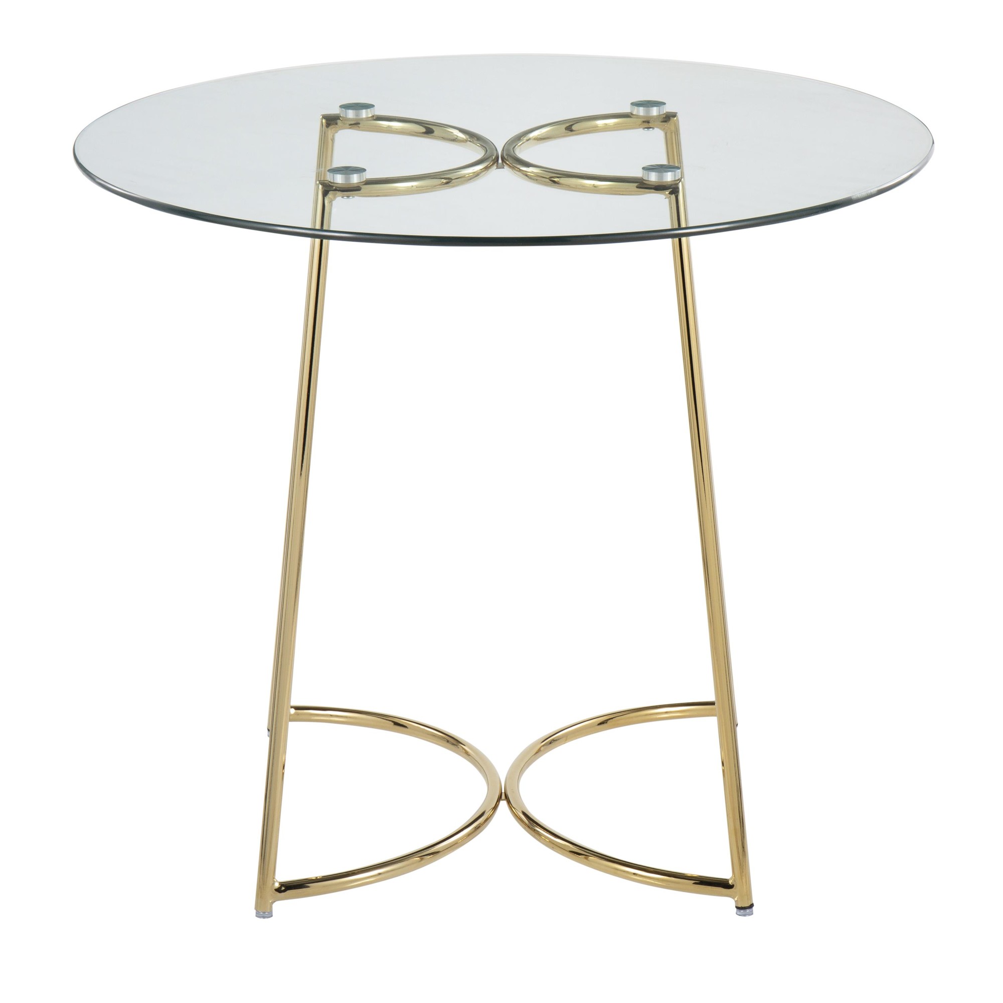 Cece Contemporary Gold Steel and Glass Dinette Table 8 Cece Contemporary Gold Steel and Glass Dinette Table - Image 8