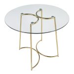 Cece Contemporary Gold Steel and Glass Dinette Table 20 Cece Contemporary Gold Steel and Glass Dinette Table